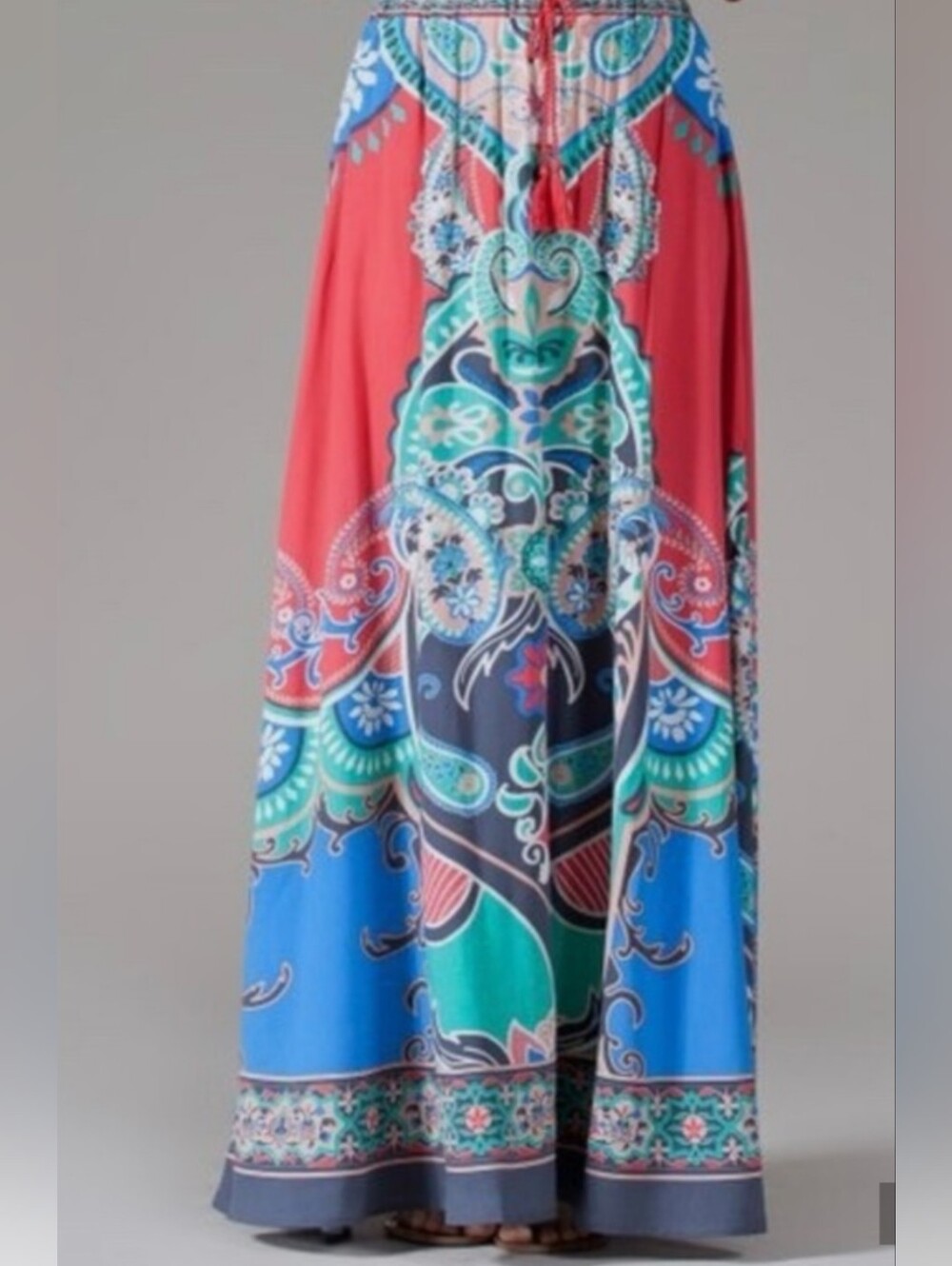 Flying Tomato Teal, Coral & Black Printed Skirt